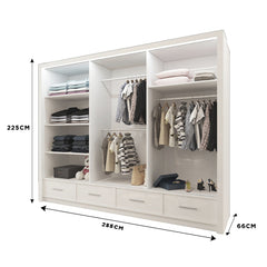 High Gloss Sycylia Wardrobe 150cm/208cm/255cm