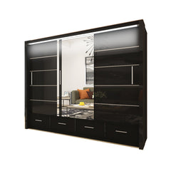 High Gloss Sycylia Wardrobe 150cm/208cm/255cm