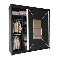 Nicole Double Mirror Sliding Doors Wardrobe 120cm/150cm/180cm/203cm