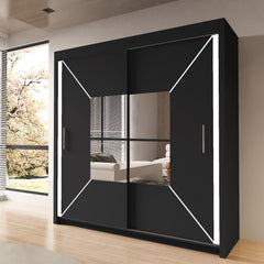 Nicole Double Mirror Sliding Doors Wardrobe 120cm/150cm/180cm/203cm