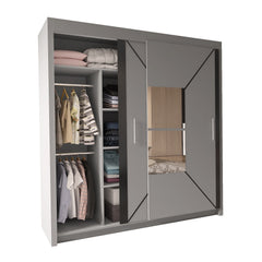 Nicole Double Mirror Sliding Doors Wardrobe 120cm/150cm/180cm/203cm
