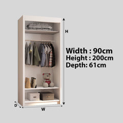 Chicago MODERN 2&3 Sliding Doors Wardrobe available in 90cm/100cm/120cm/150cm/180cm/203cm/250cm