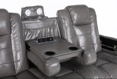 Orlando Electric Leather Sofa (Black, Grey ,Brown) /LED LIGHTS/WIRELESS CHARGER