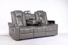 Orlando Electric Leather Sofa (Black, Grey ,Brown) /LED LIGHTS/WIRELESS CHARGER