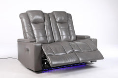 Orlando Electric Leather Sofa (Black, Grey ,Brown) /LED LIGHTS/WIRELESS CHARGER