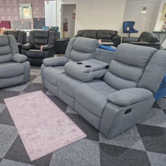 Fabric Grey Recliner Sofa Set