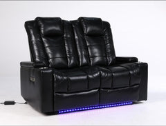 Orlando Electric Leather Sofa (Black, Grey ,Brown) /LED LIGHTS/WIRELESS CHARGER