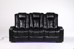 Orlando Electric Leather Sofa (Black, Grey ,Brown) /LED LIGHTS/WIRELESS CHARGER