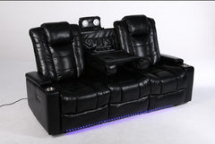 Orlando Electric Leather Sofa (Black, Grey ,Brown) /LED LIGHTS/WIRELESS CHARGER