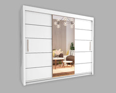 Lisbon Sliding Door Wardrobe White 150cm/180cm/203cm/250cm