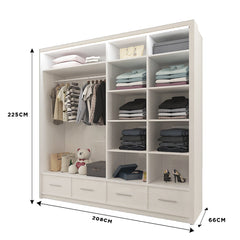 High Gloss Sycylia Wardrobe 150cm/208cm/255cm