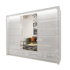 High Gloss Sycylia Wardrobe 150cm/208cm/255cm