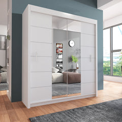 Lisbon Sliding Door Wardrobe White 150cm/180cm/203cm/250cm