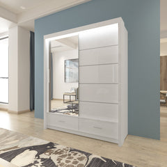 High Gloss Sycylia Wardrobe 150cm/208cm/255cm