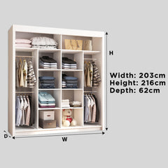 Vision Sliding Wardrobe in  120cm/150cm/180cm/203cm