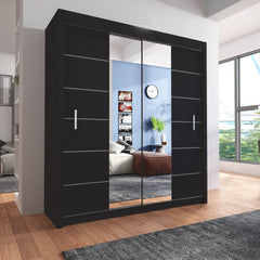 Lisbon Sliding Door Wardrobe White 150cm/180cm/203cm/250cm