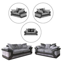 DINO BLACK/GREY SOFA SET