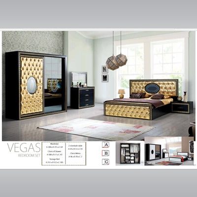 VIGAS BLACK&GOLD BEDROOM SET