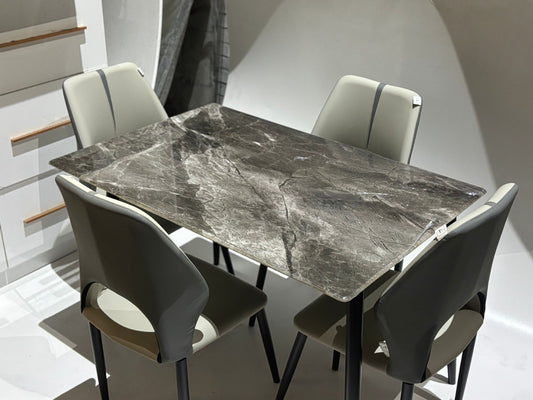 Moscow Grey and Gold Table with Chairs