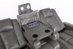 Orlando Electric Leather Sofa (Black, Grey ,Brown) /LED LIGHTS/WIRELESS CHARGER