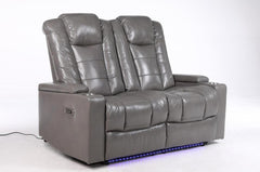 Orlando Electric Leather Sofa (Black, Grey ,Brown) /LED LIGHTS/WIRELESS CHARGER