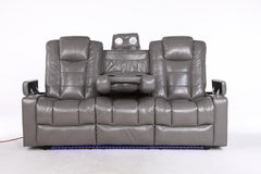 Orlando Electric Leather Sofa (Black, Grey ,Brown) /LED LIGHTS/WIRELESS CHARGER
