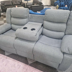 Fabric Grey Recliner Sofa Set