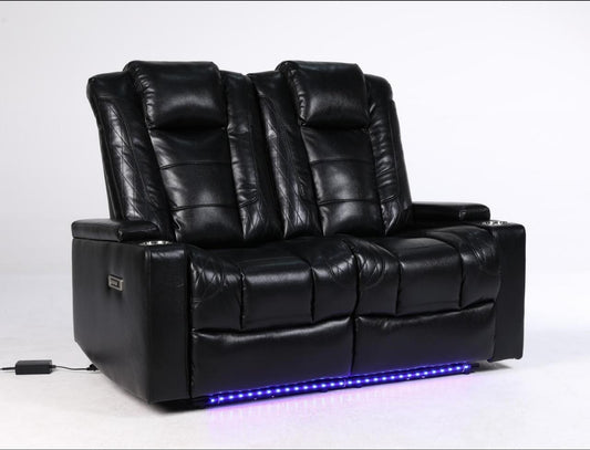 Orlando Electric Leather Sofa (Black, Grey ,Brown) /LED LIGHTS/WIRELESS CHARGER