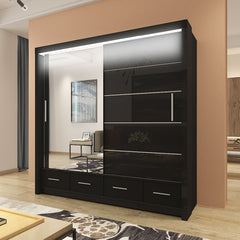 High Gloss Sycylia Wardrobe 150cm/208cm/255cm