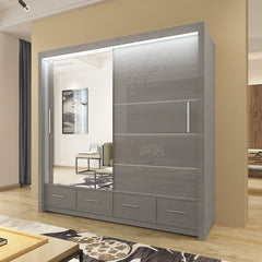 High Gloss Sycylia Wardrobe 150cm/208cm/255cm